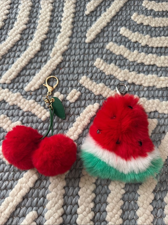 Accessories - Cute Plush Fruit Bag Charms Cherry & Watermelon Keychain Purse Backpack Accessor
